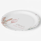 Assiettes En Carton petit baby shower de lapin fleuri (Angle)