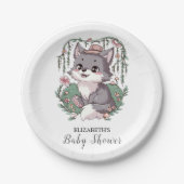 Assiettes En Carton Petit Baby shower de loup coloré (Devant)