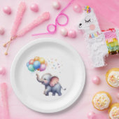 Assiettes En Carton Petit baby shower d'éléphant de bébé cacahuète (Fête)