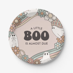 Assiettes En Carton Petit Baby shower d'Halloween de fantôme de Boo