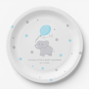 Assiettes En Carton Petit Baby shower éléphant