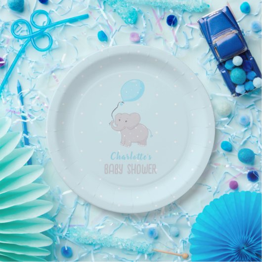 Assiettes En Carton Petit Baby shower éléphant (Fête)