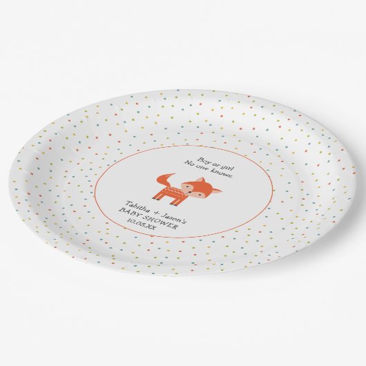 Assiettes En Carton Petit baby shower Fox (Angle)