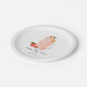 Assiettes En Carton Petit Baby shower Fruit Smoothie Fille Peach (Angle)