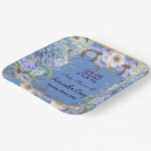 Assiettes En Carton Petit Baby shower Hydrangea bleu doux (Angulaire)