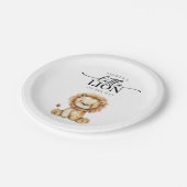 Assiettes En Carton Petit Baby shower Lion mignon (Angle)