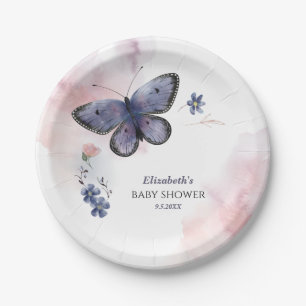 Assiettes En Carton Petit Baby shower papillon