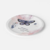 Assiettes En Carton Petit Baby shower papillon (Angle)