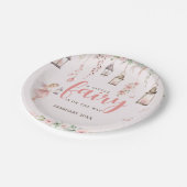 Assiettes En Carton Petit Baby shower rose Enchantée Fée (Angle)