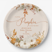 Assiettes En Carton Petit baby shower rustique citrouille d'automne (Devant)