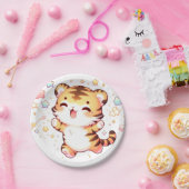 Assiettes En Carton Petit Baby shower tigre (Fête)