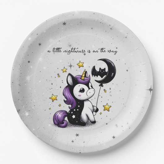 Assiettes En Carton Petit Baby shower Unicorn (Devant)