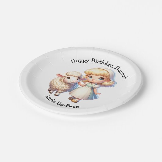 Assiettes En Carton Petit Bo-Peep & Sheep Nursery Rhyme (Angle)