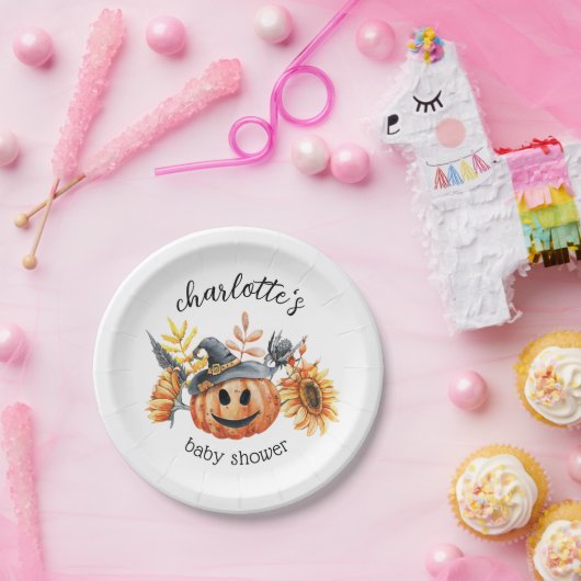 Assiettes En Carton Petit Boo Automne Citrouille Baby shower d'automne (Fête)