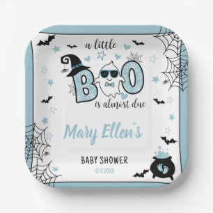 ASSIETTES EN CARTON PETIT BOO BLUE HALLOWEEN BABY SHOWER