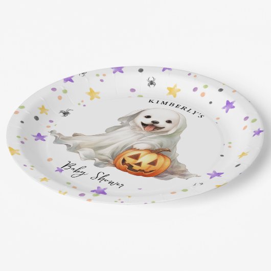 Assiettes En Carton Petit Boo Cute Halloween Simple Baby shower (Angle)