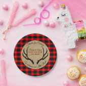 Assiettes En Carton Petit Buck Rustic Antlers Baby shower (Fête)