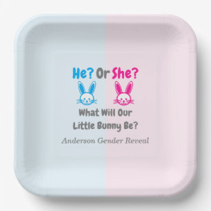 Assiettes En Carton Petit Bunny Gender Reveal