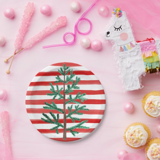 Assiettes En Carton Petit Camion bleu Arbre de Noël à thème (Fête)