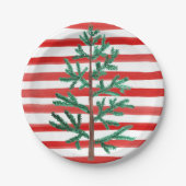 Assiettes En Carton Petit Camion bleu Arbre de Noël à thème (Devant)