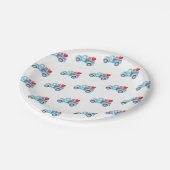 Assiettes En Carton Petit Camion bleu Saint Valentin (Angle)