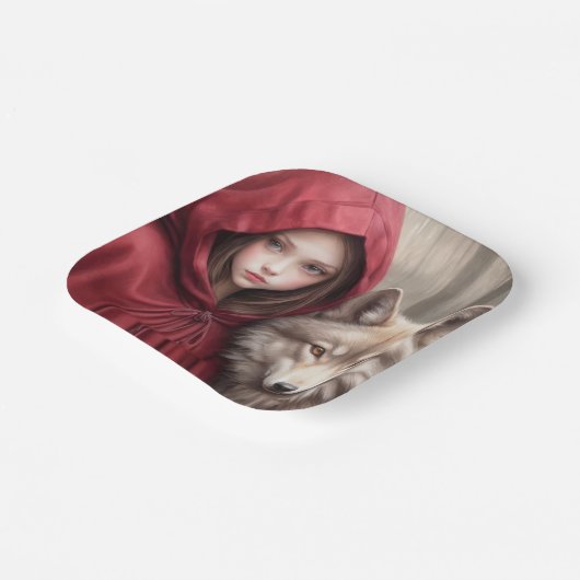 Assiettes En Carton Petit Chaperon Rouge (Angulaire)