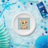 Assiettes En Carton Petit Chiot adorable - Douceur en design (Fête)