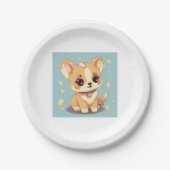 Assiettes En Carton Petit Chiot adorable - Douceur en design (Devant)