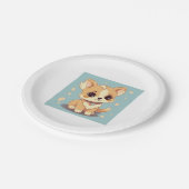 Assiettes En Carton Petit Chiot adorable - Douceur en design (Angle)