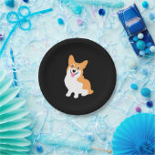 Assiettes En Carton Petit chiot de sourire mignon de corgi (Fête)