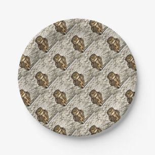 Assiettes En Carton Petit Chouette Brown Portrait Artistique