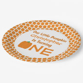 Assiettes En Carton Petit Citrouille 1er anniversaire (Angle)