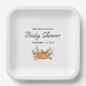 Assiettes En Carton Petit Citrouille Automne Baby shower neutre selon  (Recto)