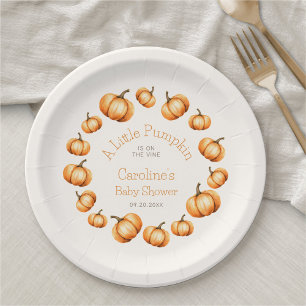 Assiettes En Carton Petit Citrouille Douche d'automne Anniversaire