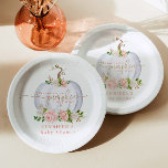 Assiettes En Carton Petit citrouille en or rose<br><div class="desc">Petite plaque de papier citrouille en or rose vif. "Un doux petit citrouille en chemin" décoration de baby shower party." Éléments correspondants disponibles.</div>