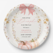 Assiettes En Carton Petit Citrouille en route Automne Octobre baby sho (Devant)