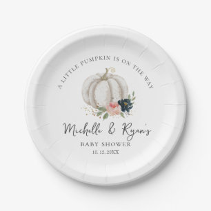 Assiettes En Carton Petit Citrouille En Route Baby shower