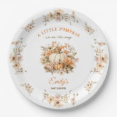 Assiettes En Carton Petit Citrouille En Voie Baby shower Neutre (Devant)