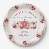 Assiettes En Carton Petit Citrouille Marsala Fall Boho Baby shower (Devant)