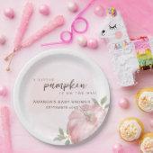 Assiettes En Carton Petit Citrouille rose Baby shower d'automne (Fête)