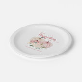 Assiettes En Carton Petit Citrouille rose Baby shower personnalisé (Angle)