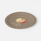 Assiettes En Carton Petit Citrouille Rustique Burlap 1er anniversaire (Angle)