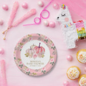 Assiettes En Carton Petit Citrouille Rustique Rose or Baby shower Flor (Fête)