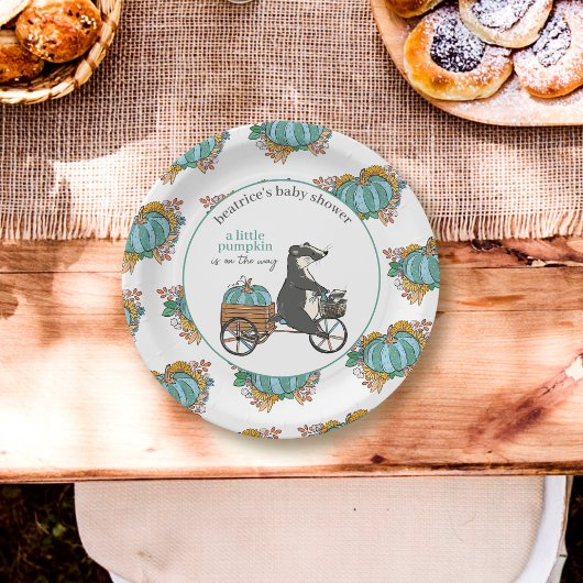 Assiettes En Carton Petit Citrouille sur le Baby shower Way Boy