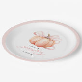 Assiettes En Carton Petit Citrouille sur le Baby shower Way Pink Bow (Angle)
