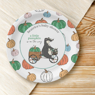Assiettes En Carton Petit Citrouille sur le chemin Baby shower coloré