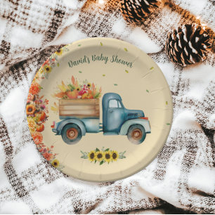 Assiettes En Carton Petit Citrouille Vintage Camion Tournesol thème au