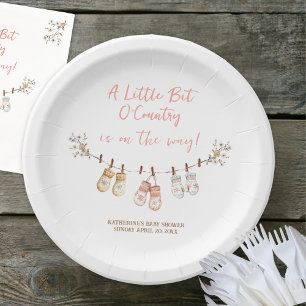 Assiettes En Carton Petit Coin de Campagne Baby Shower Bohème Fille Hi