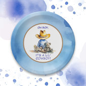 Assiettes En Carton Petit Cowboy Baby shower À Thème