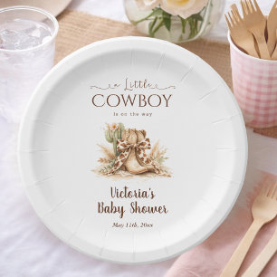 Assiettes En Carton Petit Cowboy Fête de Bébé Garçon Country Wild West